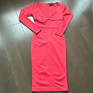 Dsquared coral v neck midi dress